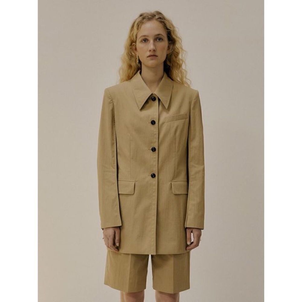 Low Classic Natural Curved Sleeve Cotton Blazer size Small